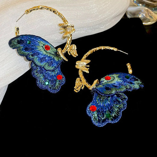 Blue Royal Butterfly Earrings