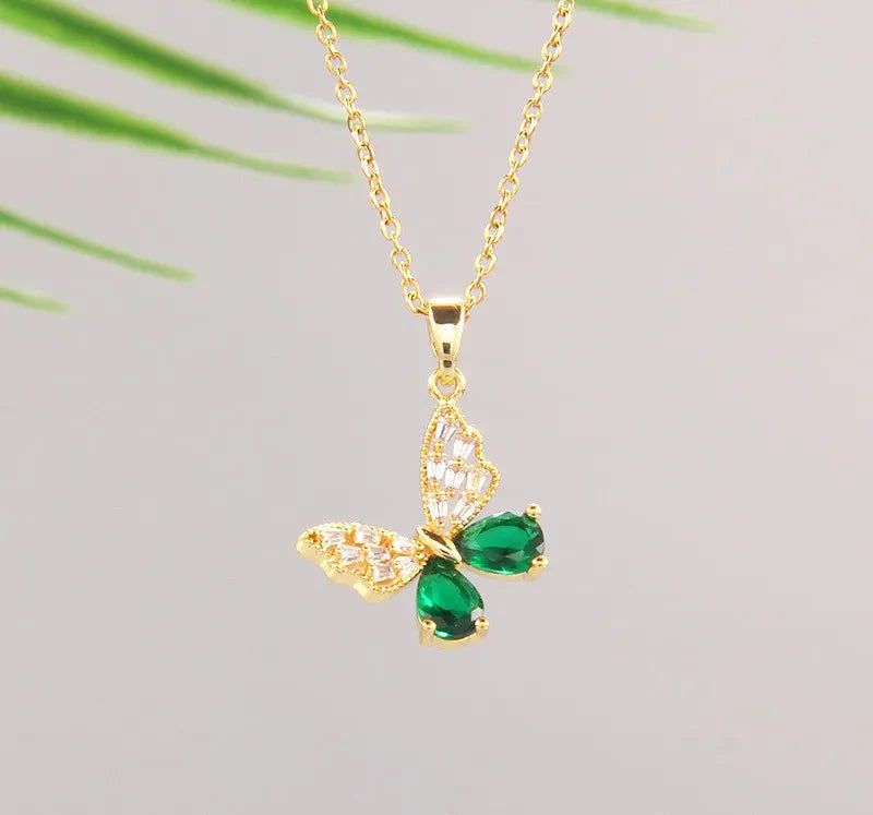 Lustra Butterfly Necklace Green