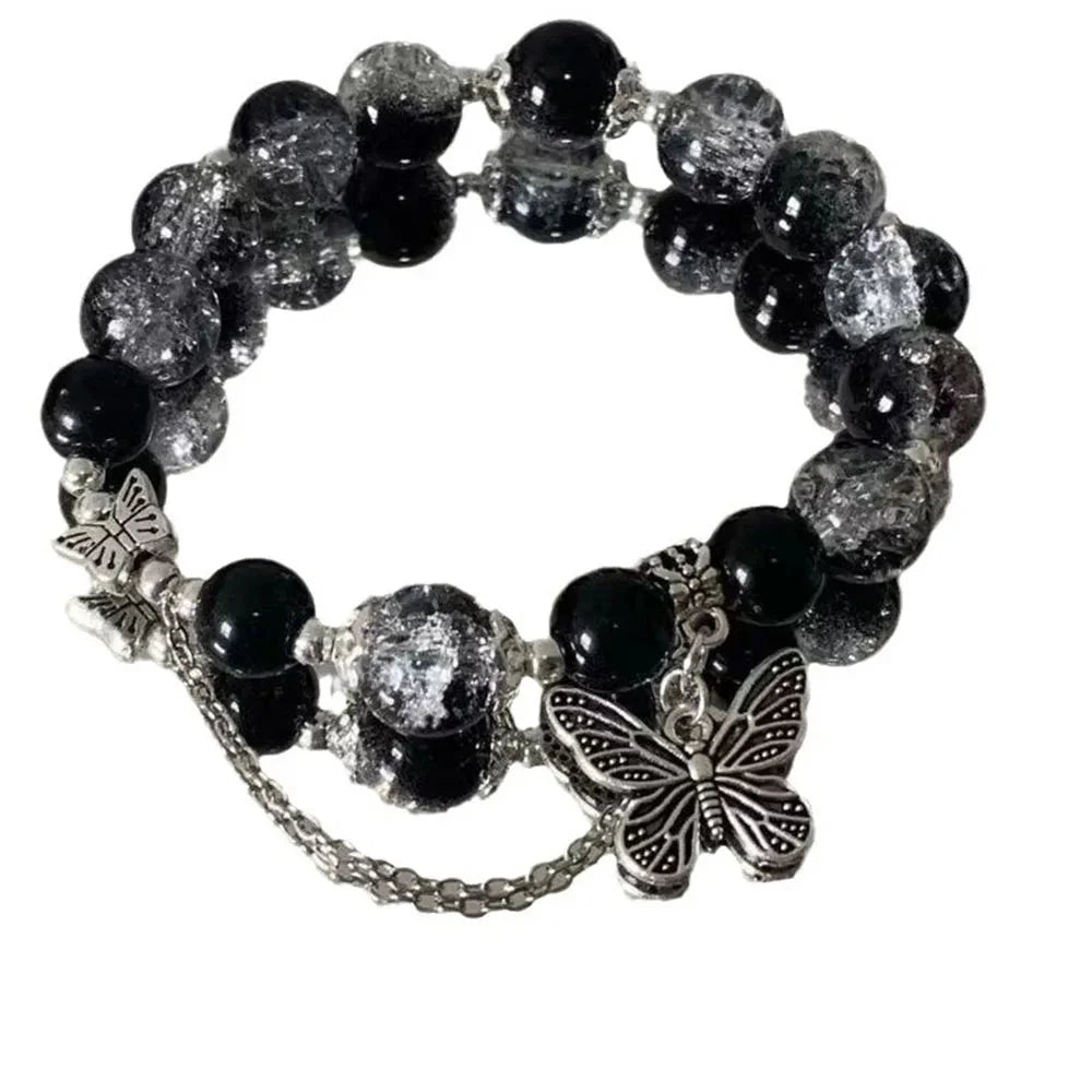 Midnight Bloom Butterfly Bracelet
