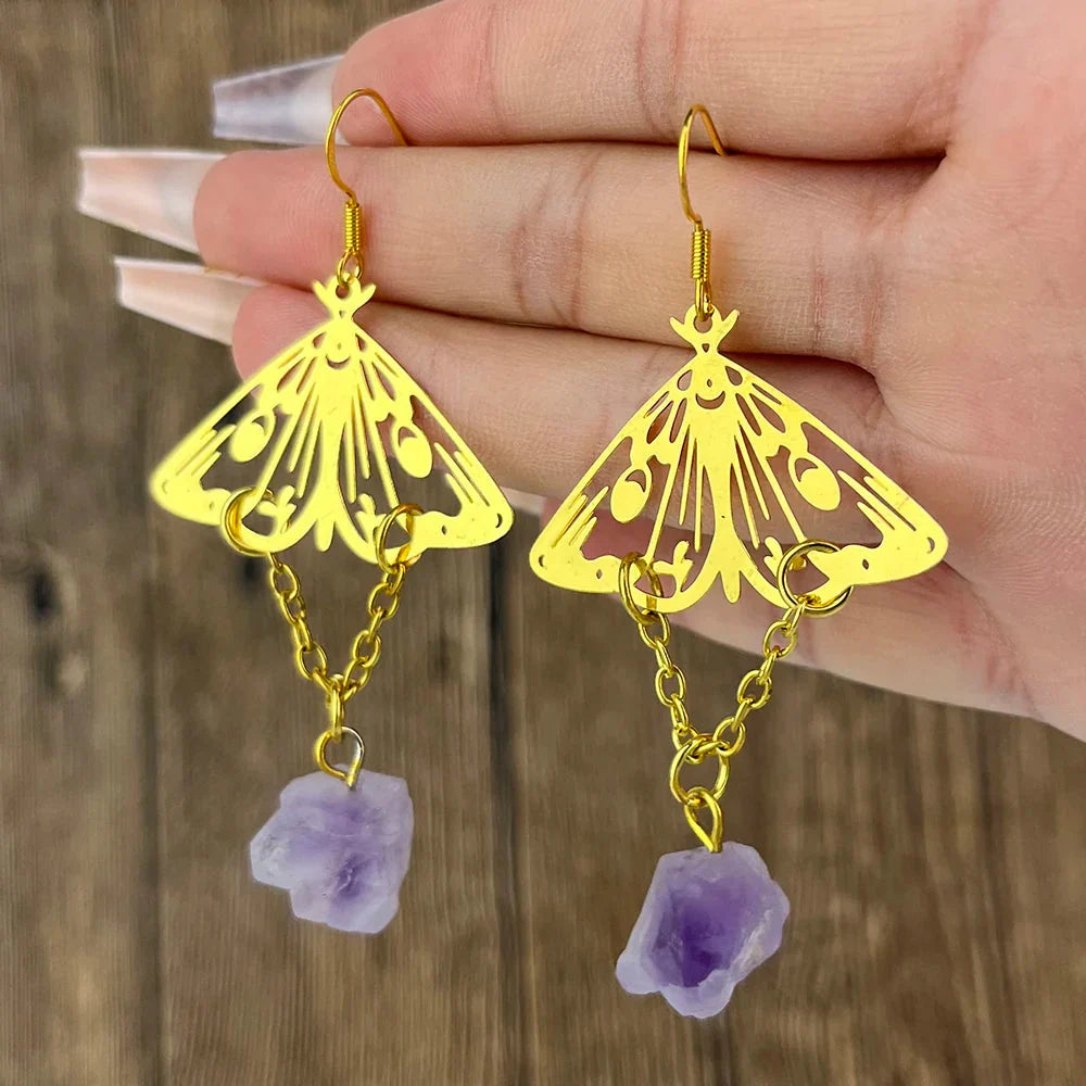 Mystic Amethyst Butterfly Earrings