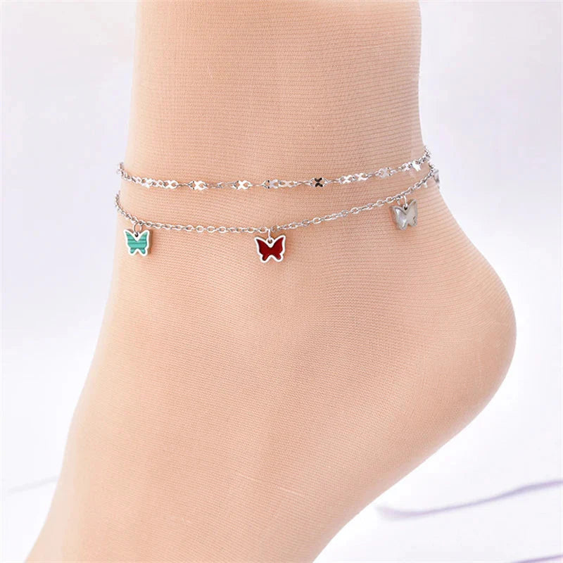 Shell Charm Layered Butterfly Jewelry