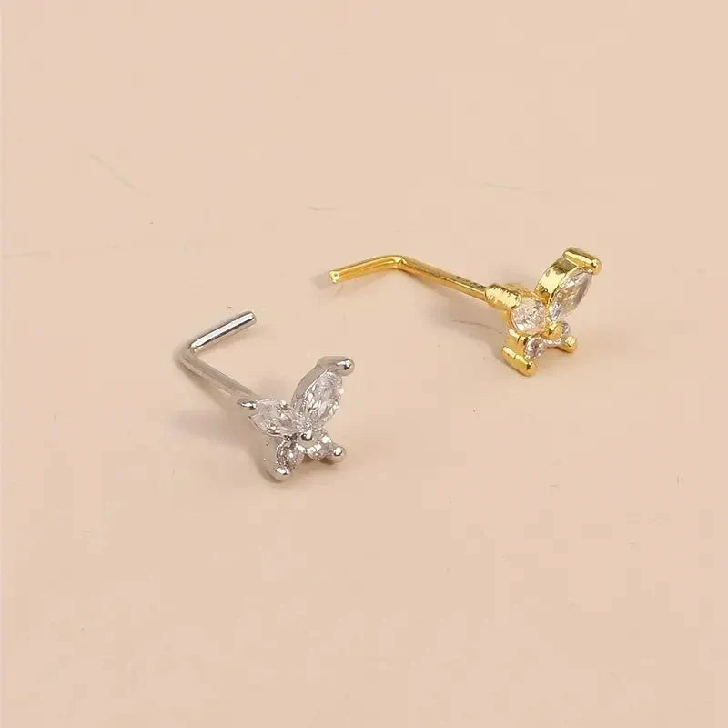 Zircon Nose Hoop Butterfly Jewelry
