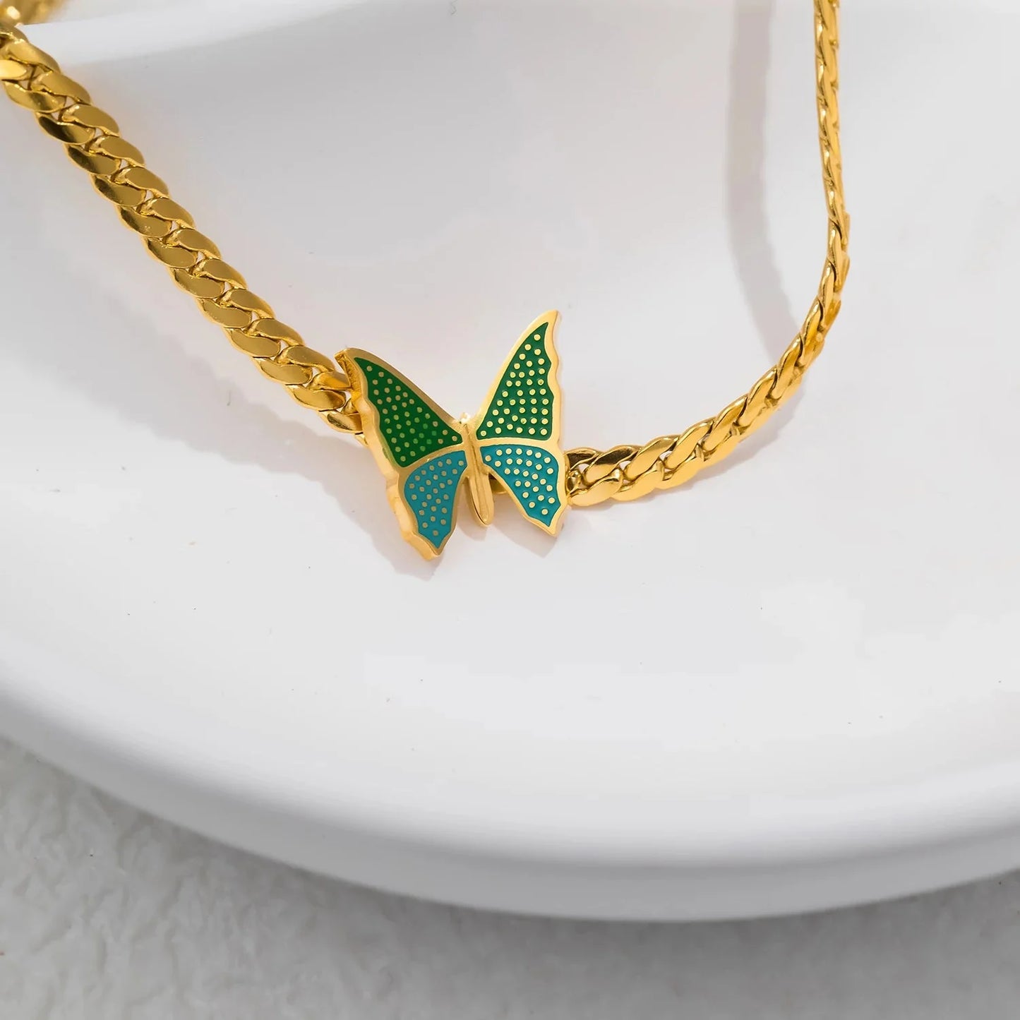 Green Butterfly Chain Butterfly Jewelry