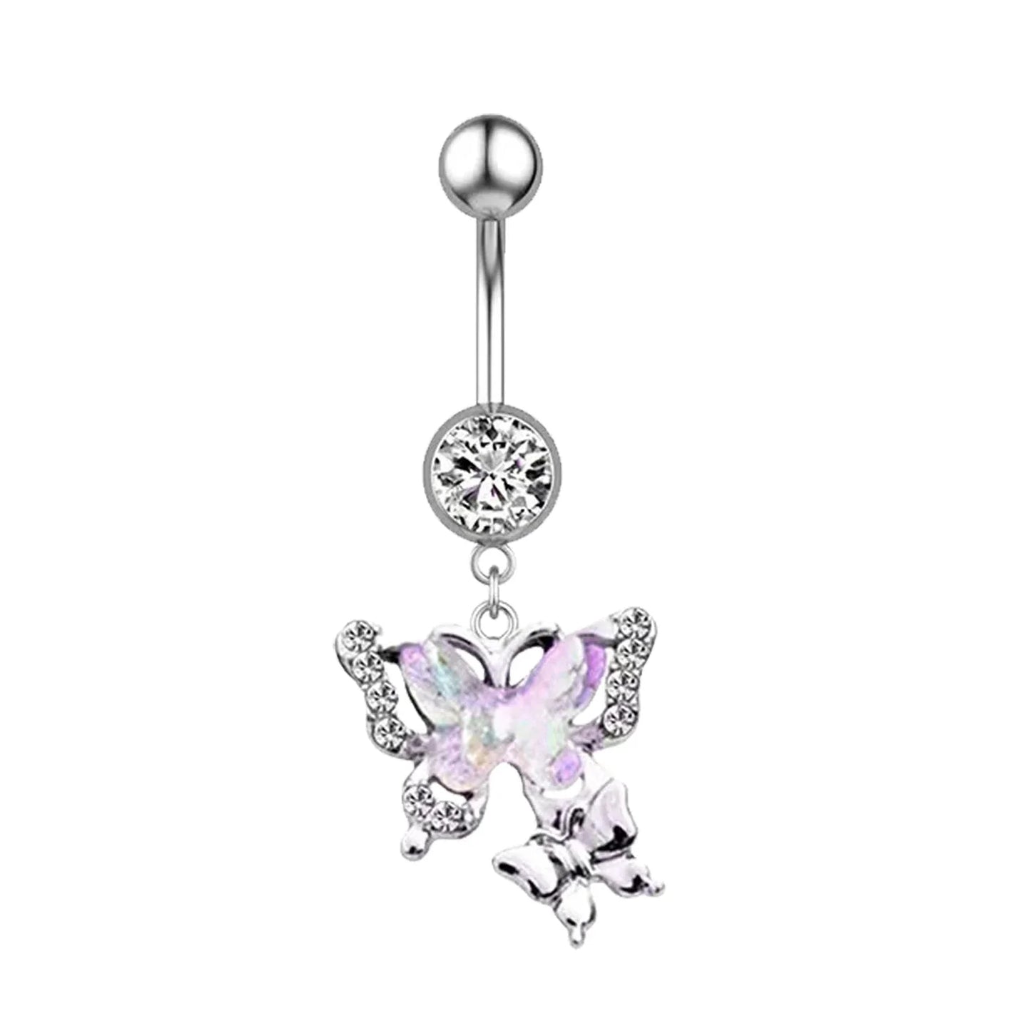 Shiny Belly Ring Butterfly Jewelry