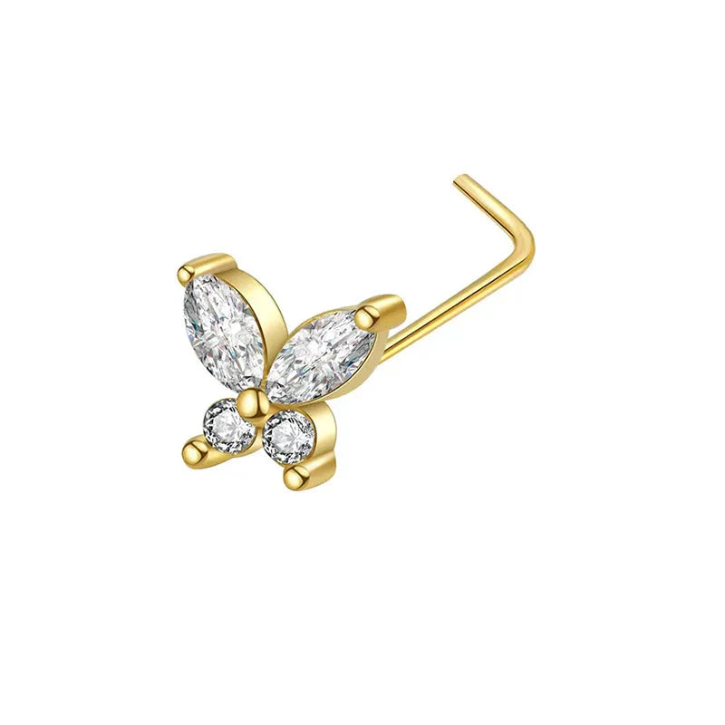 Zircon Nose Hoop Butterfly Jewelry