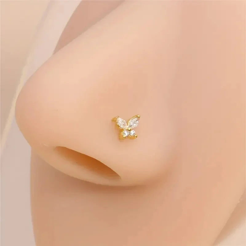 Zircon Nose Hoop Butterfly Jewelry