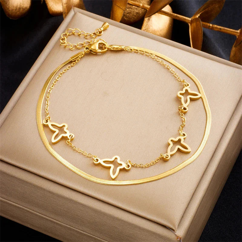 Double Layer Charm Butterfly Jewelry