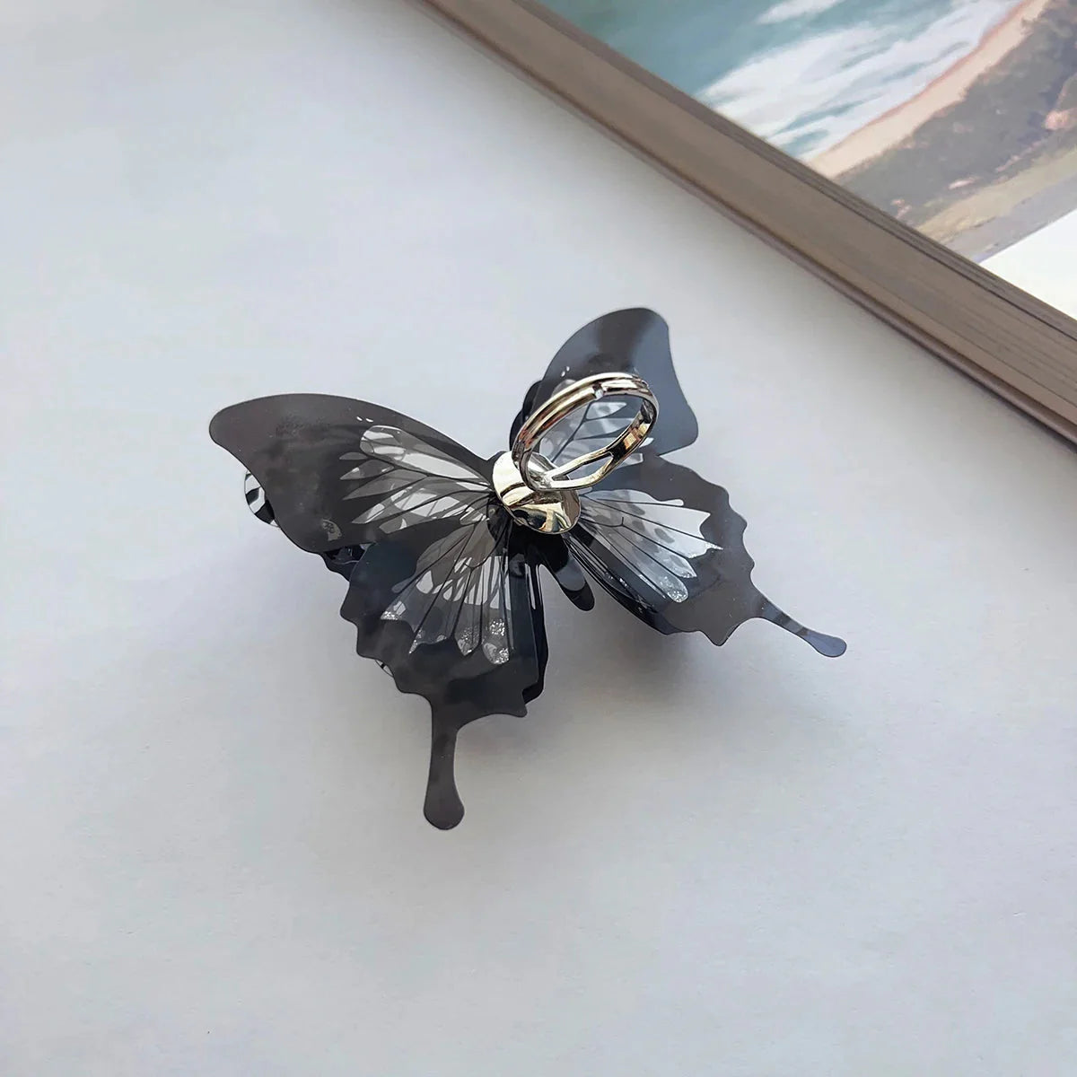 Black Butterfly Ring