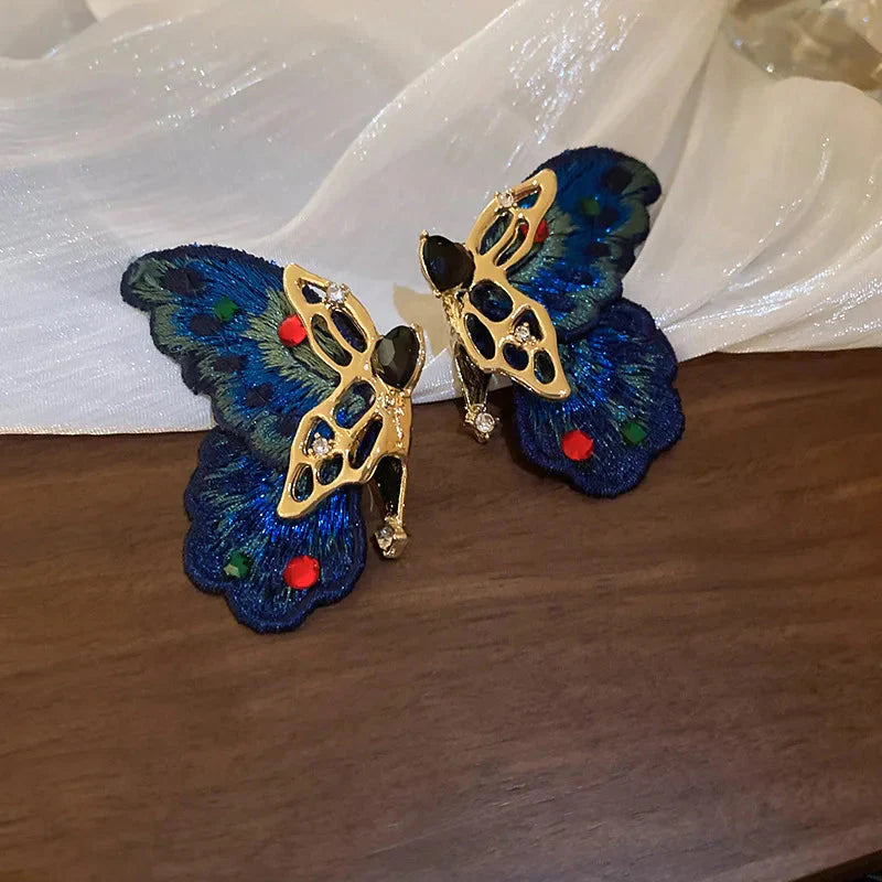 Blue Royal Butterfly Earrings