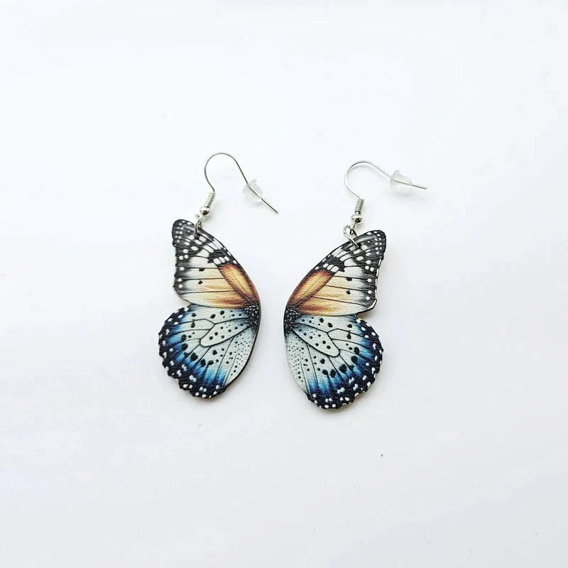 Boho Wings Wooden Earrings Sunset Breeze