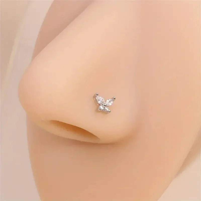 Butterfly Zircon Nose Piercing