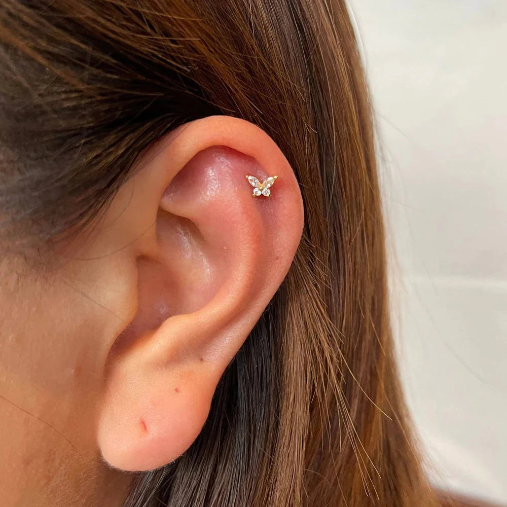 Earrings Piercing Butterfly