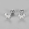 Earrings Piercing Butterfly Silver