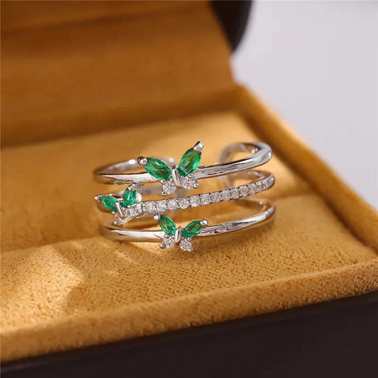 Emerald Butterfly Ring