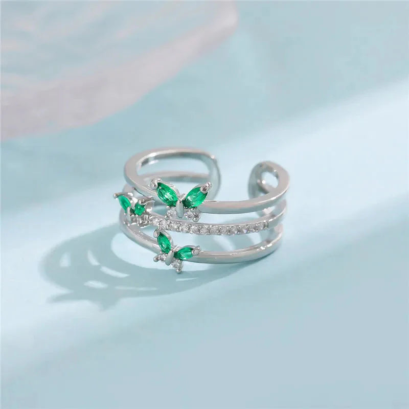 Emerald Butterfly Ring