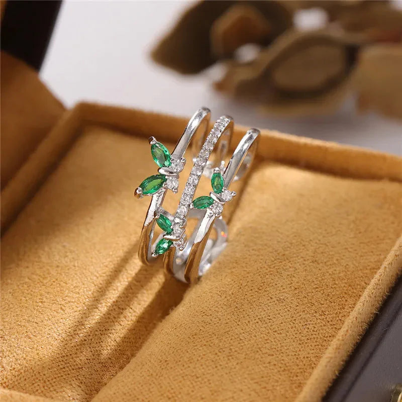 Emerald Butterfly Ring