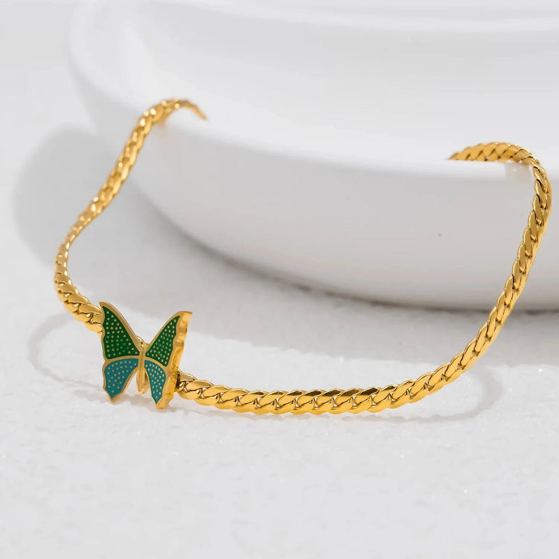 Green Butterfly Ankle Bracelet