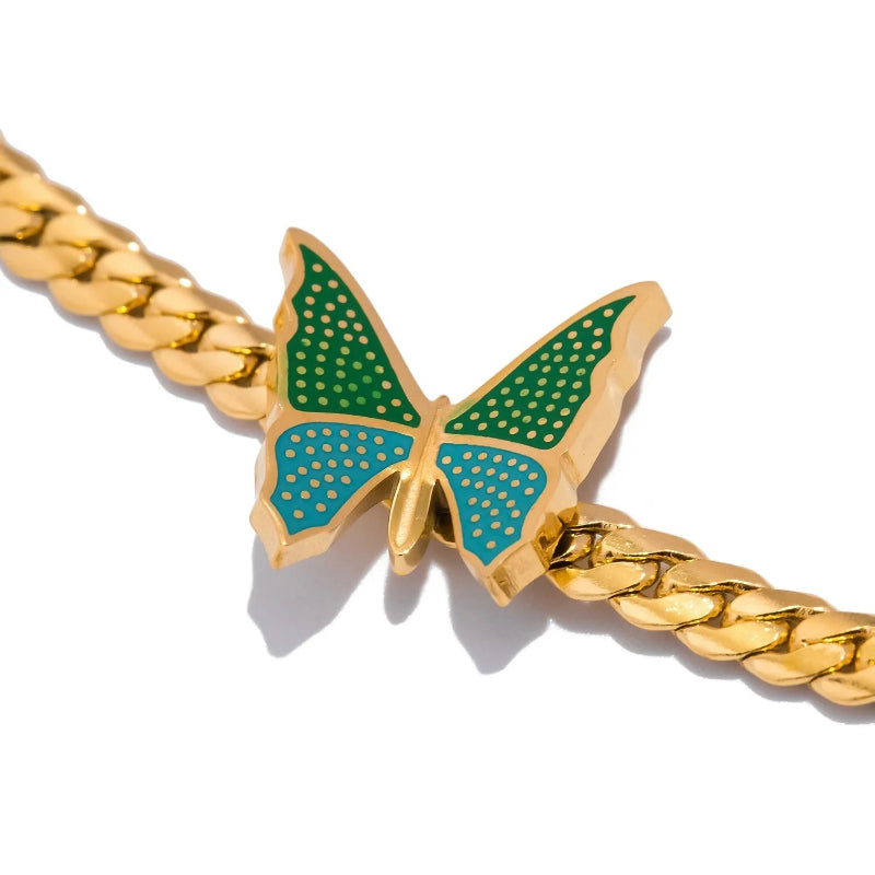 Green Butterfly Ankle Bracelet