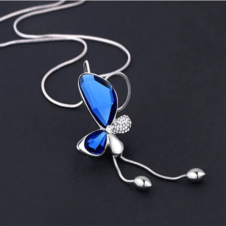 Crystal Tassel Pendant Butterfly Jewelry