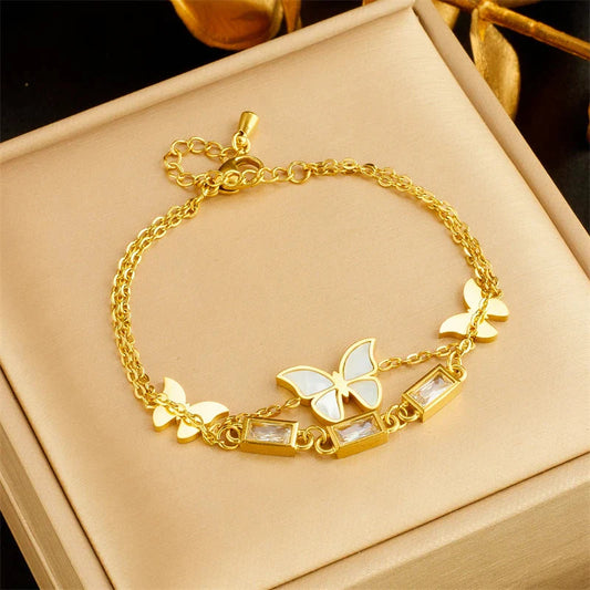 Ivory Glow Butterfly Bracelet