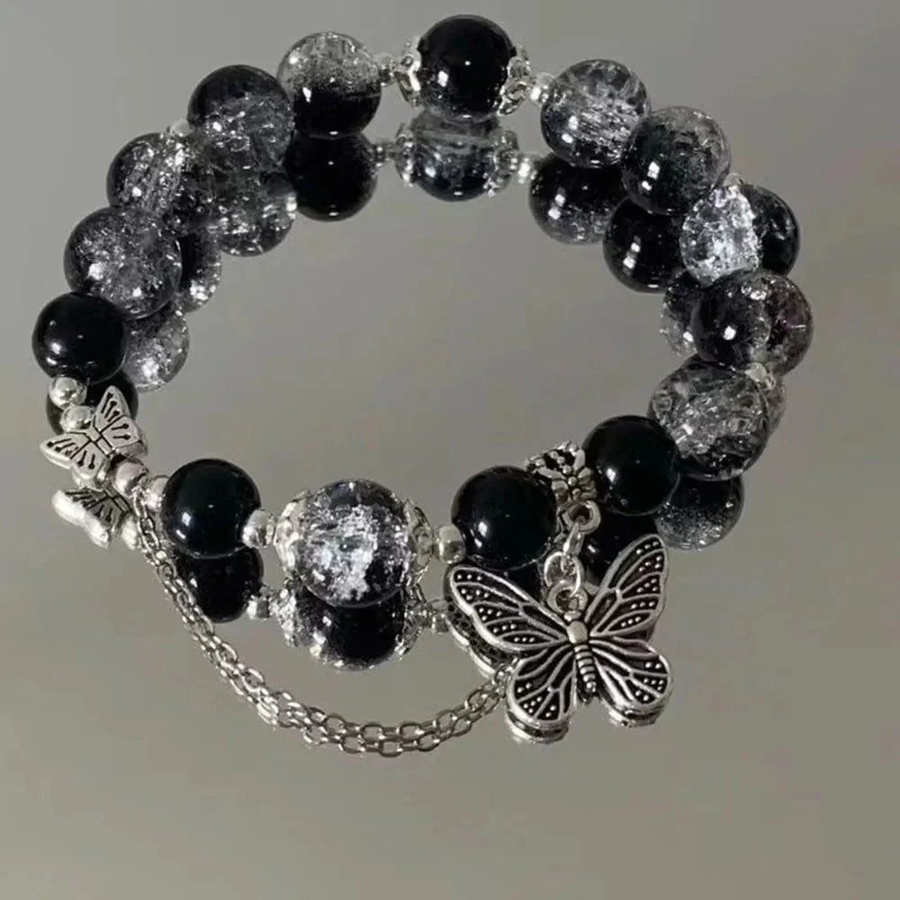 Midnight Bloom Butterfly Bracelet