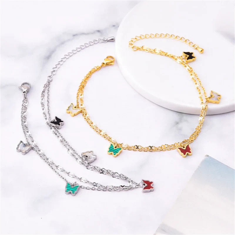 Multicolored Butterfly Anklet
