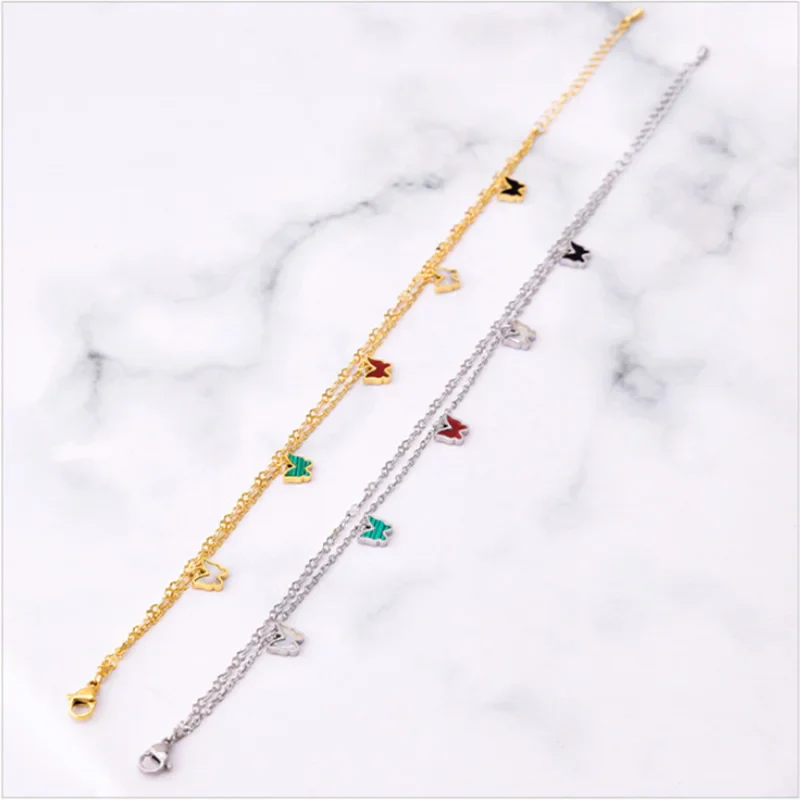 Multicolored Butterfly Anklet