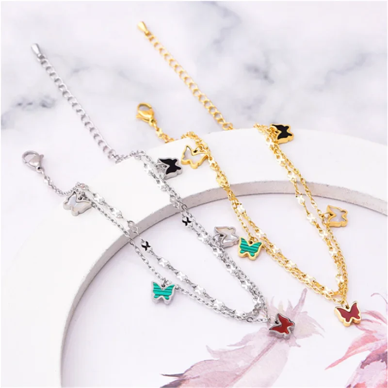 Multicolored Butterfly Anklet