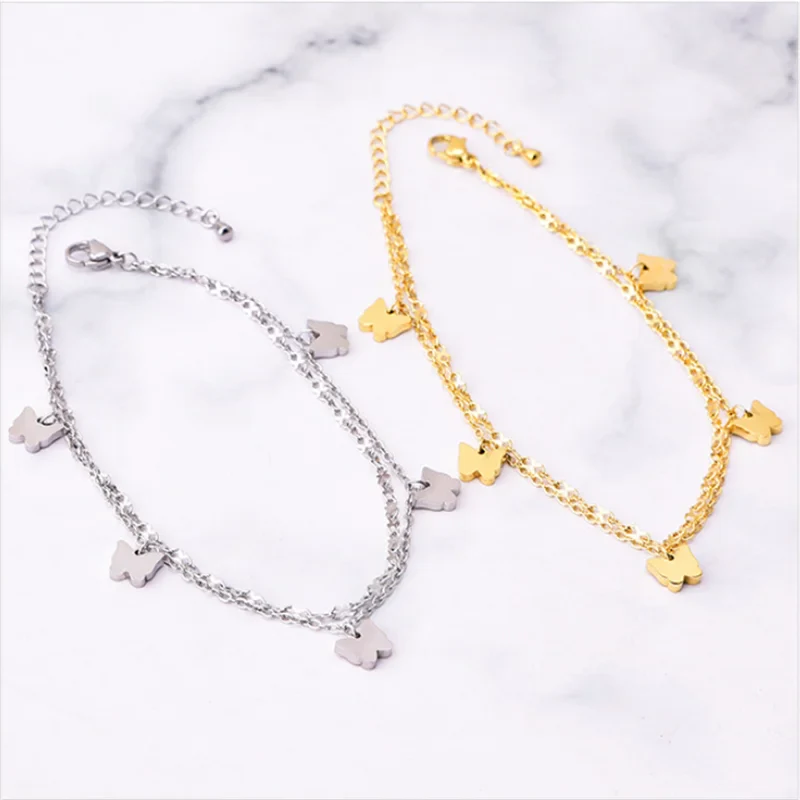 Multicolored Butterfly Anklet