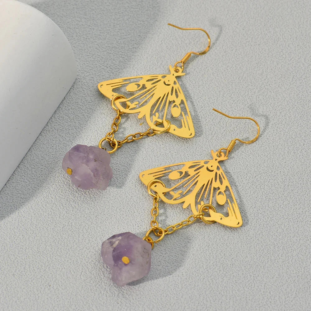 Mystic Amethyst Butterfly Earrings