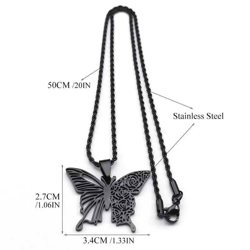 Noctura Butterfly Necklace Size