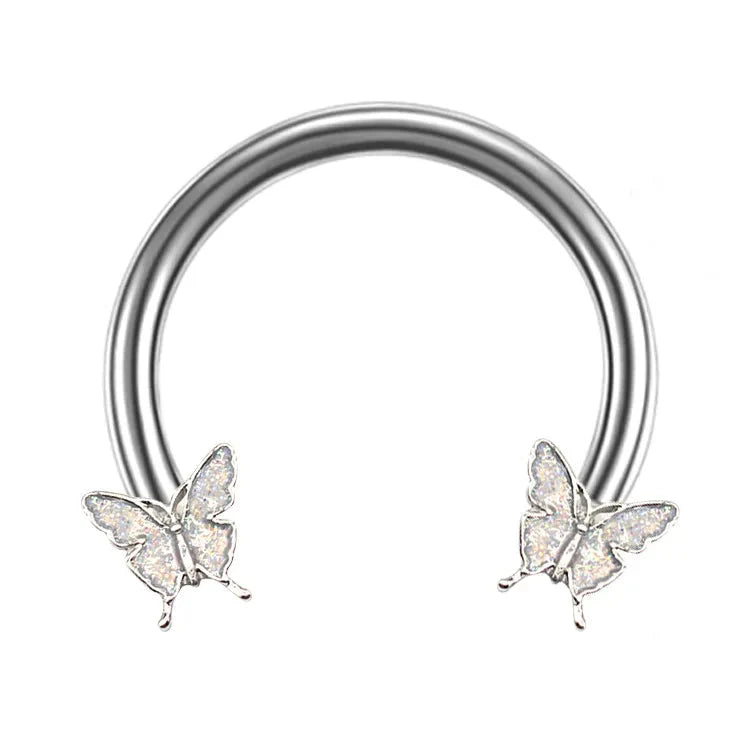 Circular Hoop Ring Butterfly Jewelry