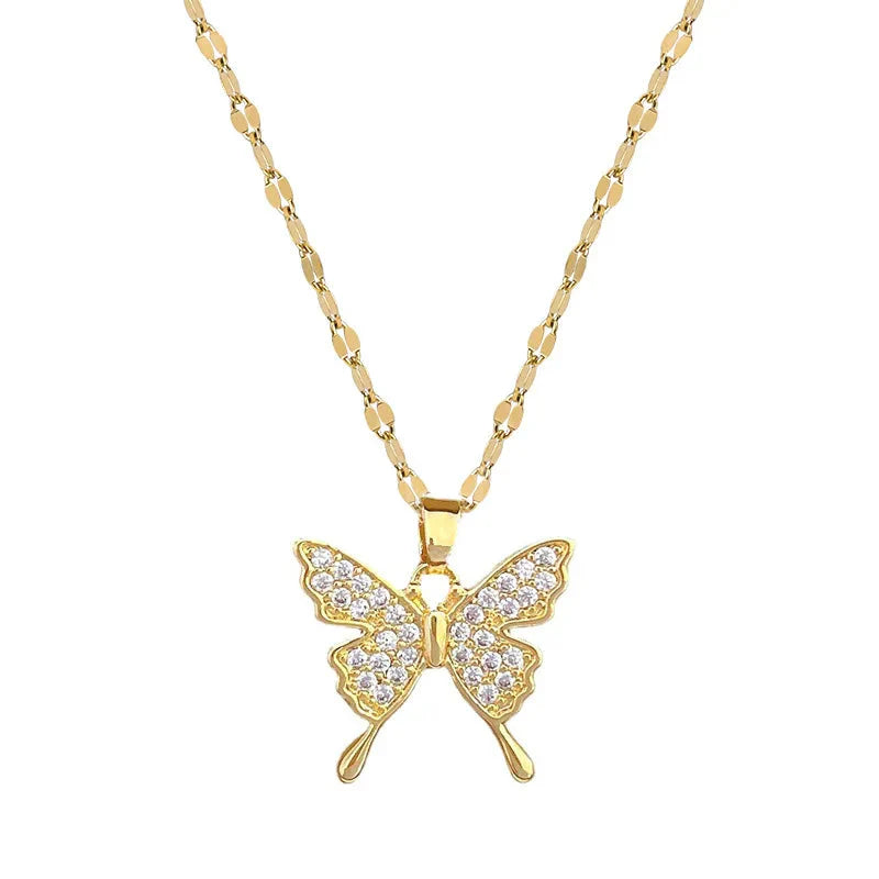 Gold Butterfly Necklace Butterfly Jewelry