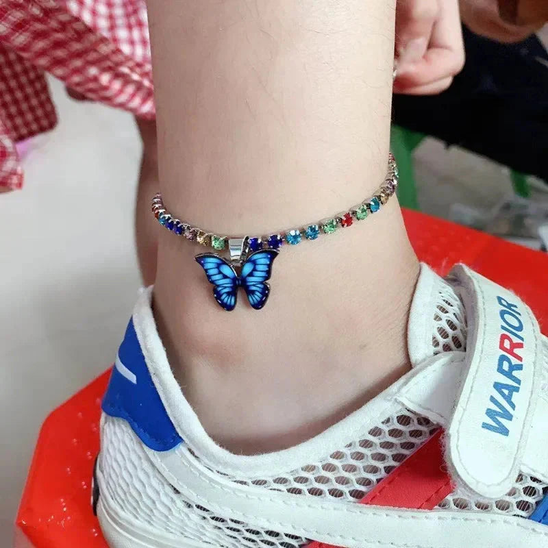 Rainbow Sparkle Chain Butterfly Jewelry