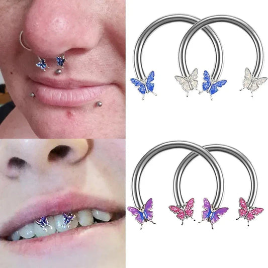Circular Hoop Ring Butterfly Jewelry
