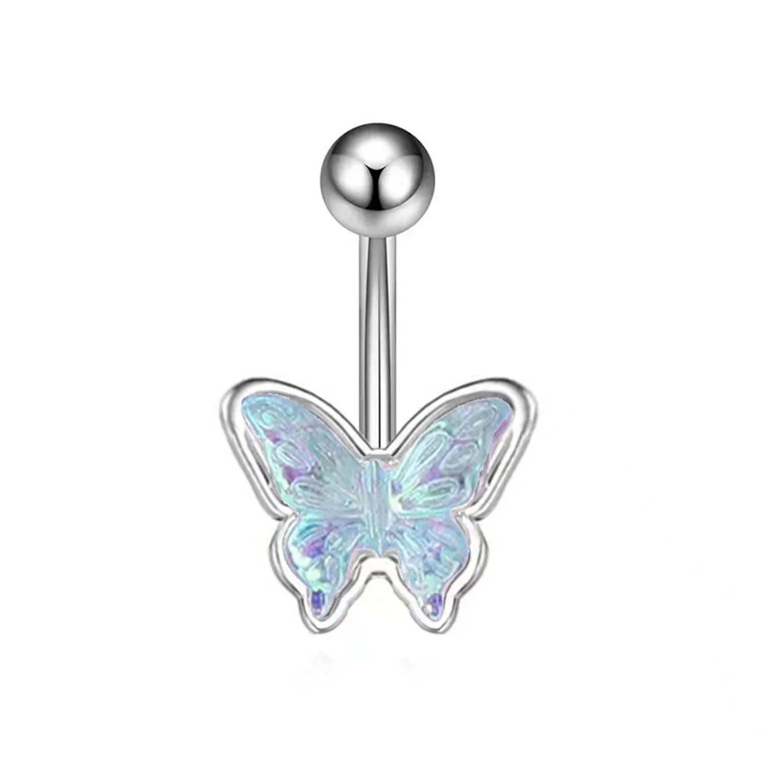 Shiny Belly Ring Butterfly Jewelry