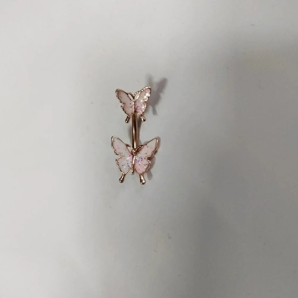 Shiny Belly Ring Butterfly Jewelry