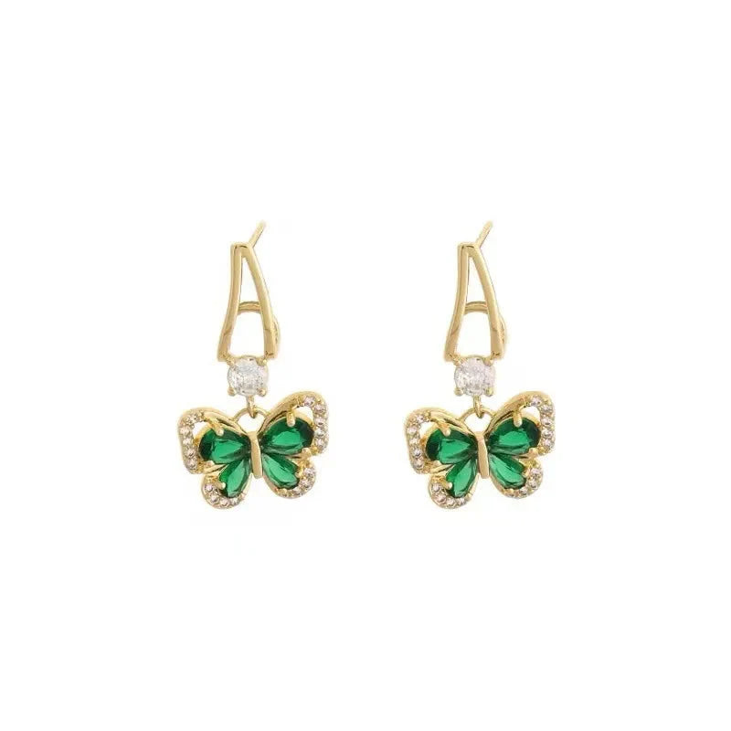 Green Butterfly Earrings Butterfly Jewelry