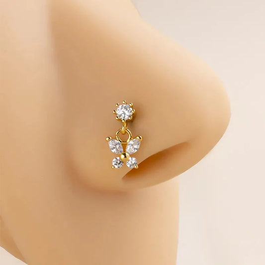 Zircon Drop Stud Butterfly Jewelry