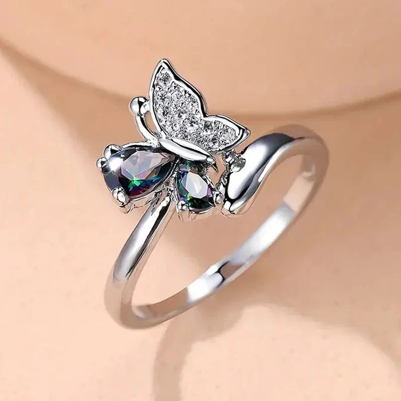 Colorful Butterfly Ring Butterfly Jewelry