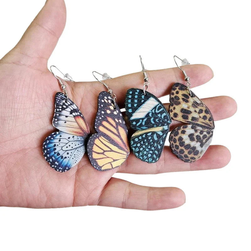 Boho Wings Wooden Earrings Butterfly Jewelry