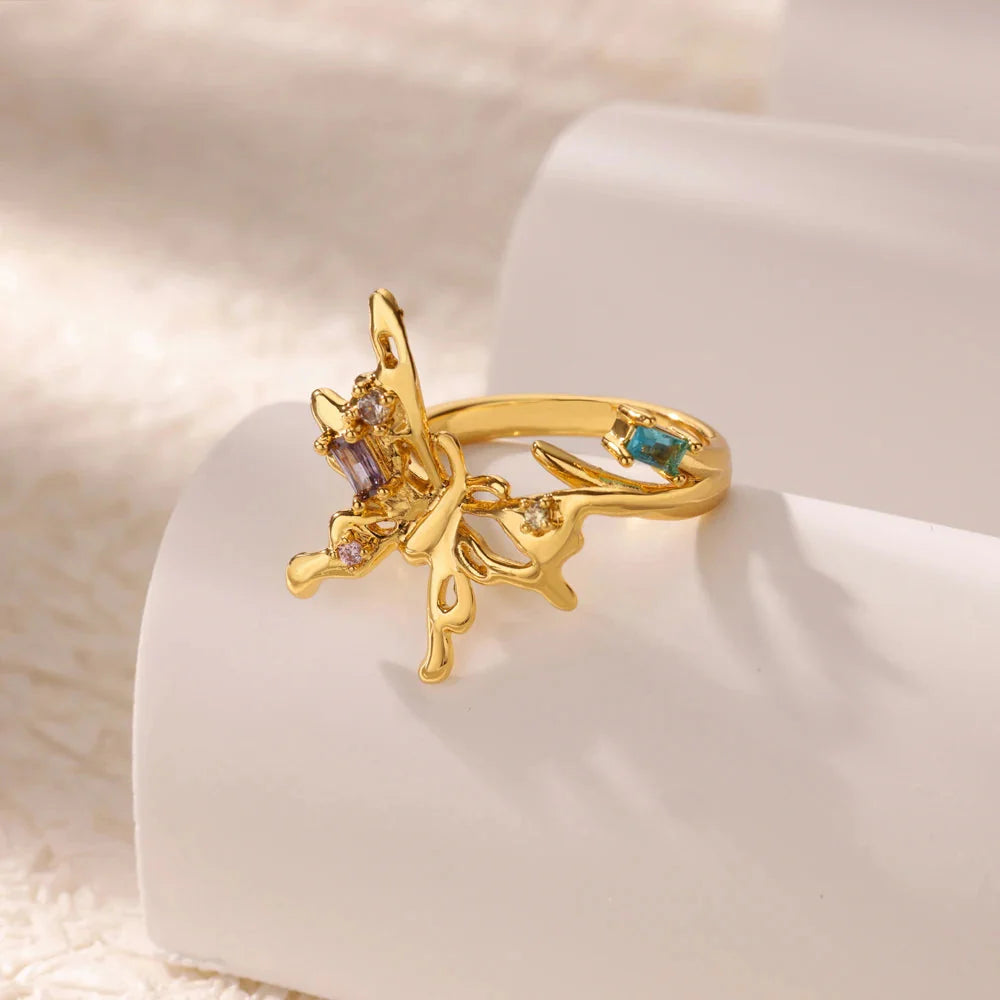 Zircon Butterfly Ring Butterfly Jewelry
