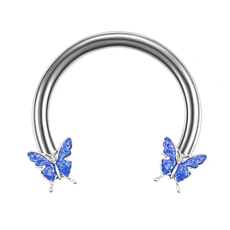 Circular Hoop Ring Butterfly Jewelry