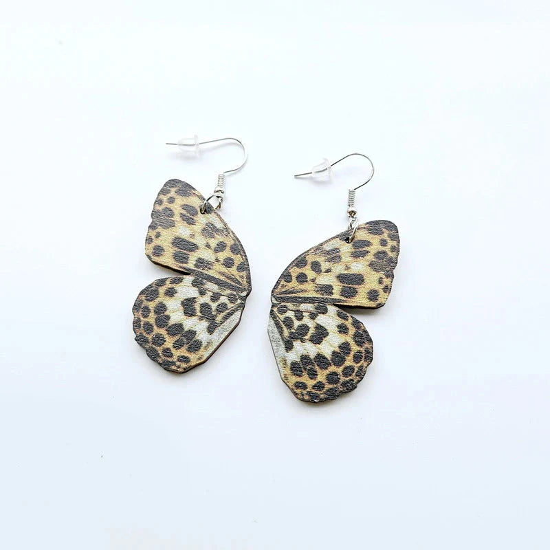 Boho Wings Wooden Earrings Butterfly Jewelry