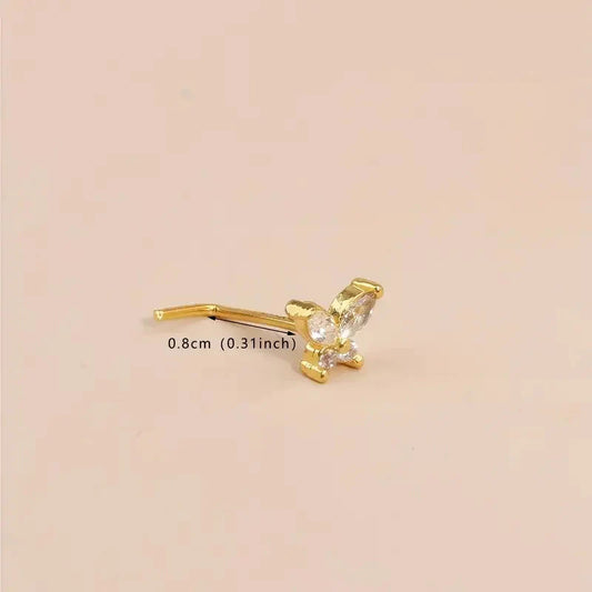 Zircon Nose Hoop Butterfly Jewelry