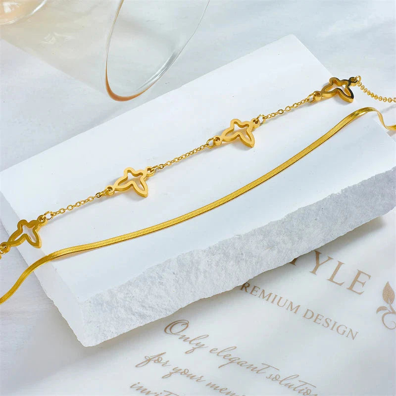 Double Layer Charm Butterfly Jewelry
