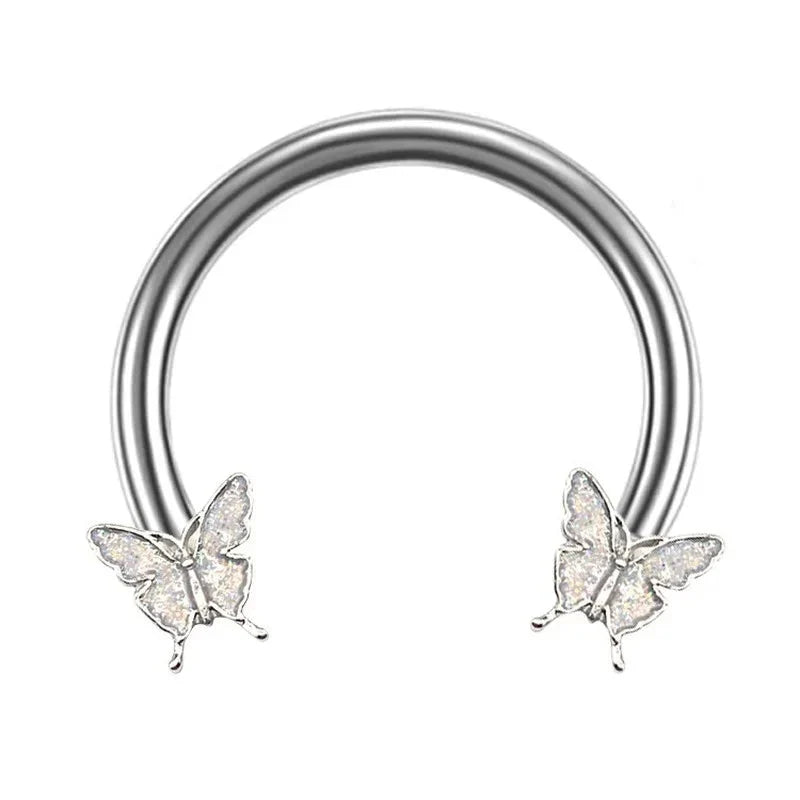 Circular Hoop Ring Butterfly Jewelry