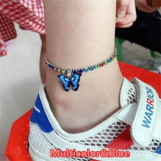 Rainbow Sparkle Chain Butterfly Jewelry