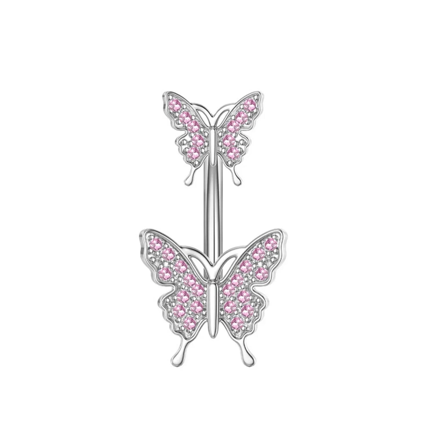 Shiny Belly Ring Butterfly Jewelry