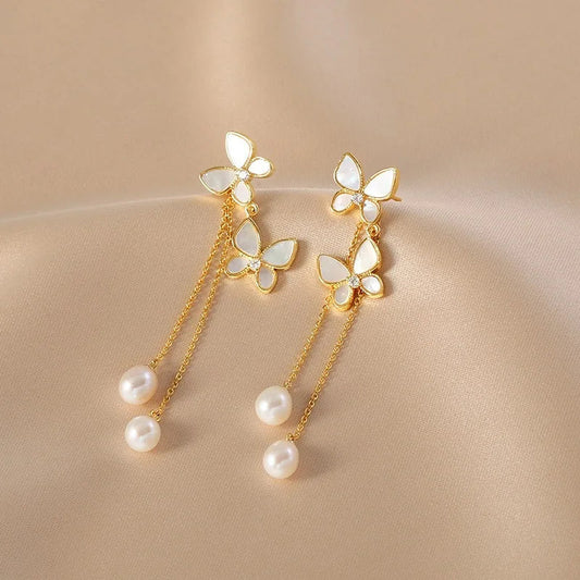 Pearl Whisper Butterfly Earrings Butterfly Jewelry